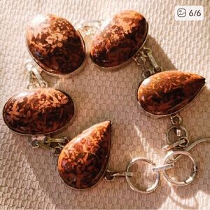 Bracelet,  handmade natural gemstone and silver.